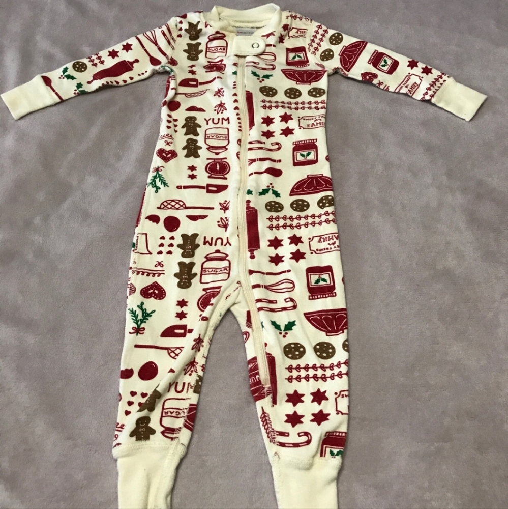 Hanna Andersson Christmas One Piece Sleeper 6-12 Months Organic